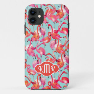 Coque Case-Mate Pour iPhone Les Flamants roses d'aquarelle ont recueilli le