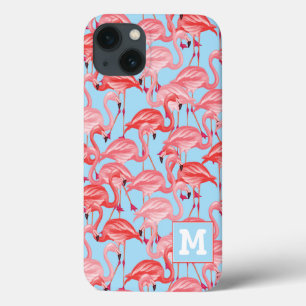 Etui iPhone Case-Mate Les Flamants roses roses lumineux sur le bleu  