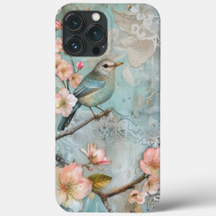 Case-Mate iPhone Case Les fleurs du printemps Découpage Shabby Chic Blue