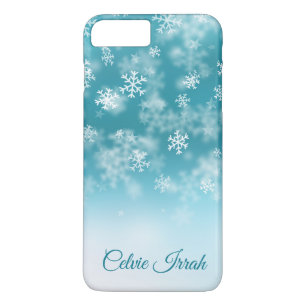 Coque iPhone 8 Plus/7 Plus Les flocons de neige élégants ont personnalisé 