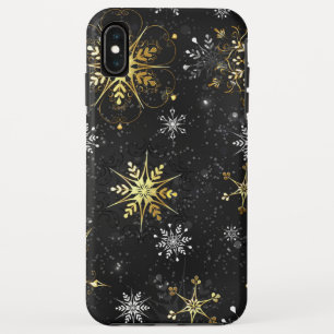 Case-Mate iPhone Case Les flocons dorés de Noël sur l'Arrière - plan noi