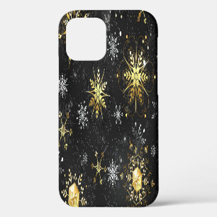 Case-Mate iPhone Case Les flocons dorés de Noël sur l'Arrière - plan noi