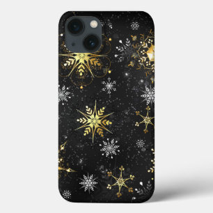 Case-Mate iPhone Case Les flocons dorés de Noël sur l'Arrière - plan noi