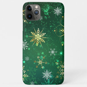 Case-Mate iPhone Case Les flocons dorés de Noël sur l'Arrière - plan ver