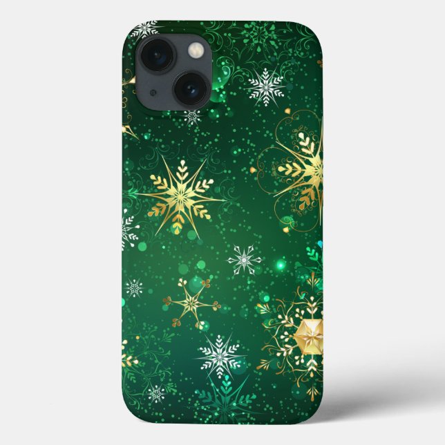 Coques Case-Mate iPhone Les flocons dorés de Noël sur l'Arrière - plan ver (Verso)