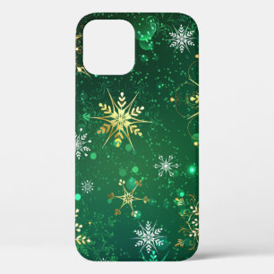Case-Mate iPhone Case Les flocons dorés de Noël sur l'Arrière - plan ver