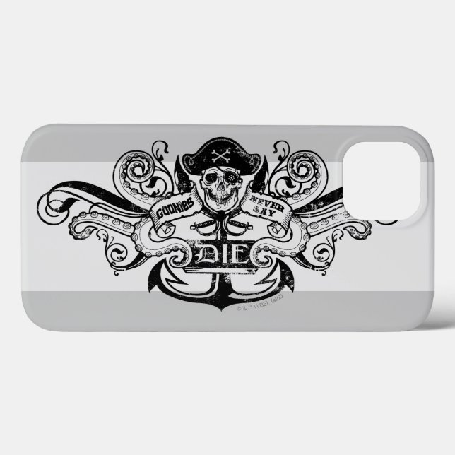 Coques Case-Mate iPhone Les Goonies "Never Say Die" Pirate Ancre Badge (Verso (horizontal))