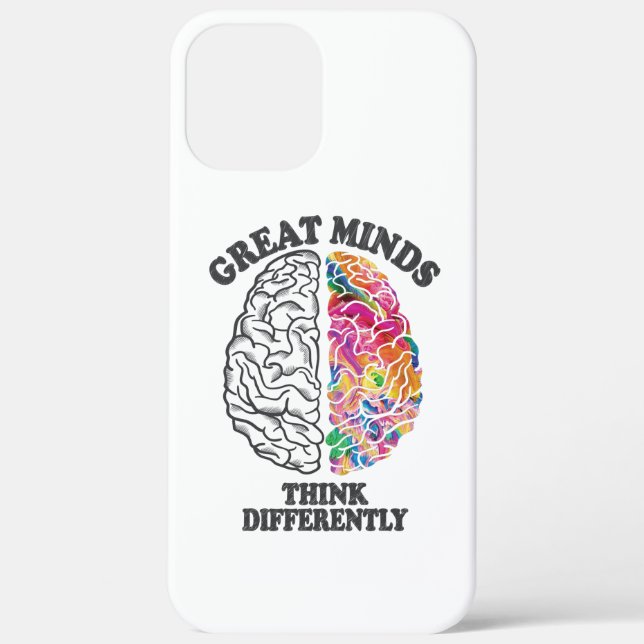Coques Case-Mate iPhone Les grands esprits pensent différemment Cerveau (Verso)