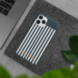 Coque Case-Mate iPhone Les impacts de la marine | Le Monogramme de Gentle<br><div class="desc">Les valises téléphoniques sont l'occasion de laisser briller votre personnalité. Vous pouvez choisir votre appareil téléphonique pour montrer votre sens de la mode, faire connaître aux gens un hobby ou un intérêt bien-aimé, ou maintenir un look élégant et professionnel pour le lieu de travail. Le costume de marine pinstripes est...</div>