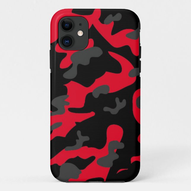 Coques Case-Mate iPhone Les militaires noirs rouges camouflent des (Dos)