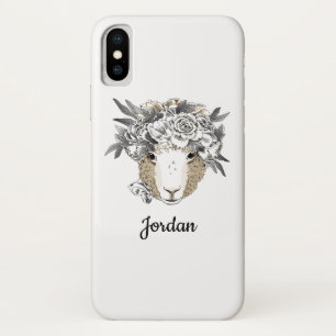 Case-Mate iPhone Case Les moutons floraux de halo ajoutent votre nom