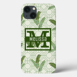 Coques Pour iPhone Les palmettes tropicales ajoutent votre nom