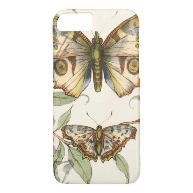 Coques Case-Mate iPhone Les papillons Tandem sur les Feuilles verts (Dos)