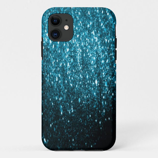 Coques Case-Mate iPhone Les parties scintillantes bleues miroitent (Dos)