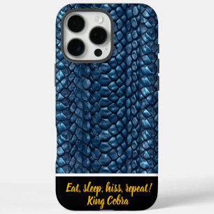 Coque iPhone 16 Pro Max Les peaux de serpent bleu brillent au soleil