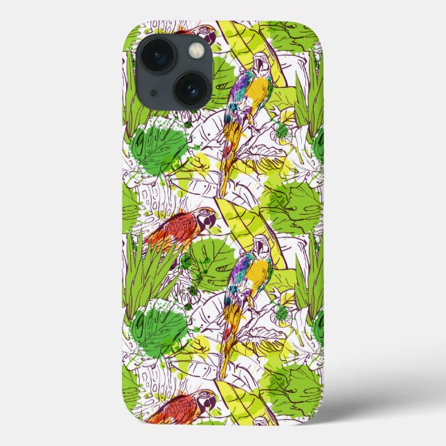 Coques Case-Mate iPhone Les perroquets tropicaux (Verso)