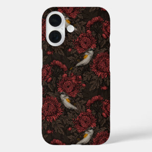 Coque Pour iPhone 16 Les Reddébutants dans les chrysanthèmes en brun et
