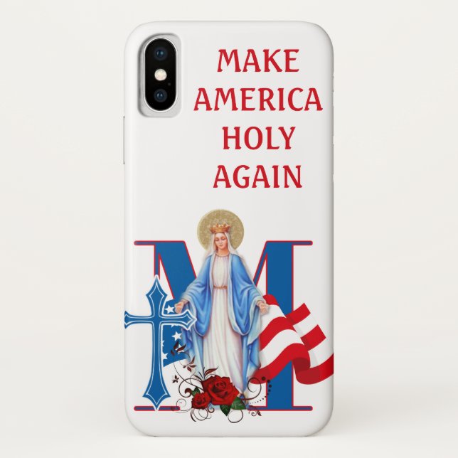 COQUES Case-Mate iPhone LES ROSES RELIGIEUX AMÉRICAINS DU DRAPEAU VIRGIN M (Dos)