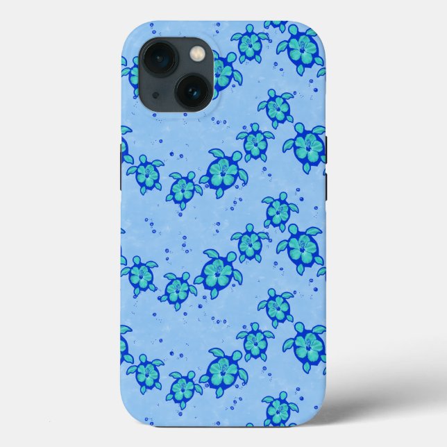Coques Case-Mate iPhone Les tortues de mer Hawaiian Honu Hibiscus (Verso)