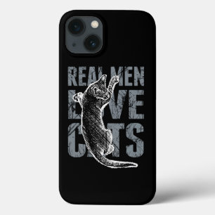 iPhone 13 Coque Les vrais hommes aiment les chats dans le style gr