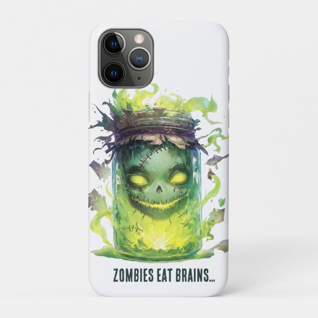 Coques Case-Mate iPhone Les zombies mangent des cerveaux. Jar d'Halloween  (Dos)