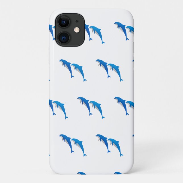 COQUES Case-Mate iPhone L'ÉTÉ, DES DOLPHINS GRIS ET BLEU FUNNY (Dos)