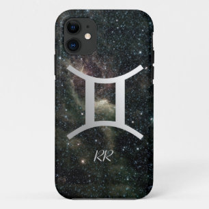 Coque iPhone 11 L'étoile de zodiaque de Gémeaux se connectent