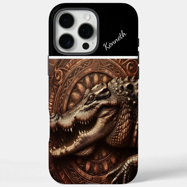 Coques Case-Mate iPhone L'étreinte ancienne de l'alligator (Verso)