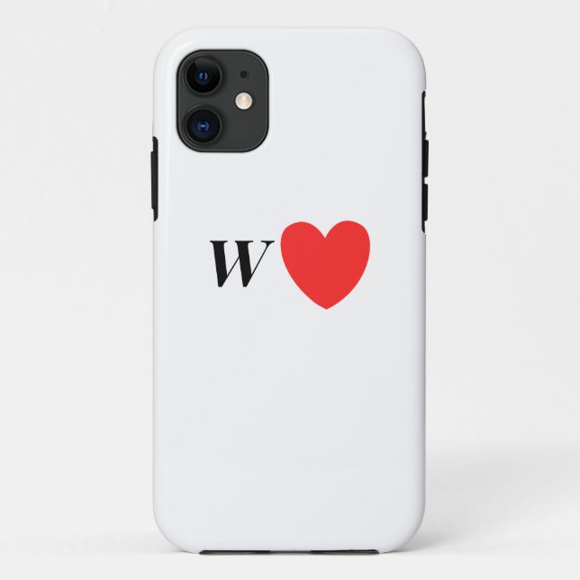 Coques Case-Mate iPhone Letter W Heart - Valentine Initial Love Design (Dos)
