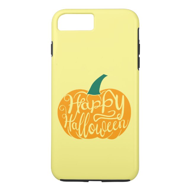 Coques Case-Mate iPhone lettrage Happy Halloween sur citrouille sculptée (Dos)