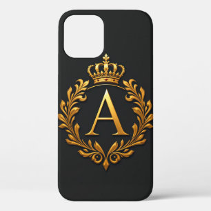 Case-Mate iPhone Case Lettre A dorée élégante avec décorations florales