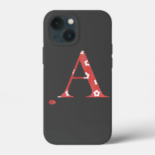 Case-Mate iPhone Case lettre à motifs floraux A (rouge & points) Coque-M