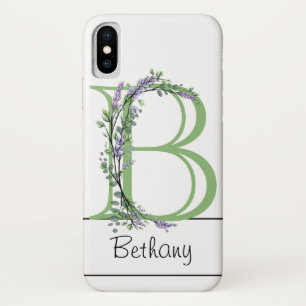 Case-Mate iPhone Case Lettre alphabétique B aquarelle Lavande Eucalyptus