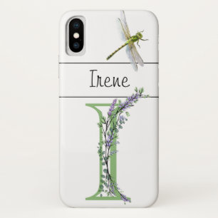 Case-Mate iPhone Case Lettre alphabétique I Lavender Eucalyptus Dragonfl