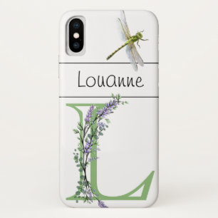Case-Mate iPhone Case Lettre alphabétique L Lavender Eucalyptus Dragonfl