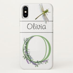 Case-Mate iPhone Case Lettre alphabétique O Lavender Eucalyptus Dragonfl