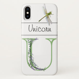 Case-Mate iPhone Case Lettre alphabétique U Lavender Eucalyptus Dragonfl