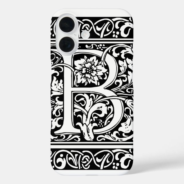 Coques Case-Mate iPhone Lettre B Monogramme Art Nouveau Médiéval (Verso)