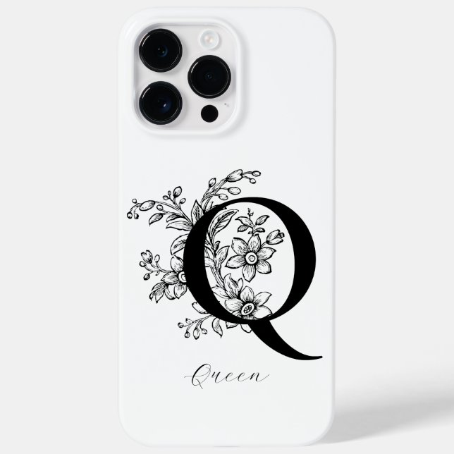 Coques Case-Mate iPhone Lettre botanique Q monogramme nom  (Verso)