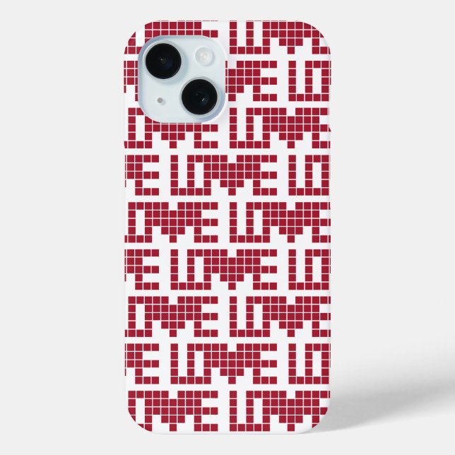 Coques Case-Mate iPhone LETTRE carré d'amour rouge mou (Verso)