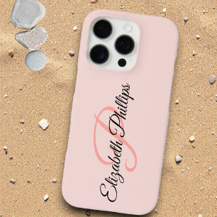 Coque iPhone 16 Pro LETTRE CHIC FEMME SIMPLE Rose