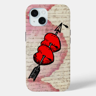 Coque Case-Mate iPhone Lettre d'amour antique Coeurs Flèche Ephémère Coll