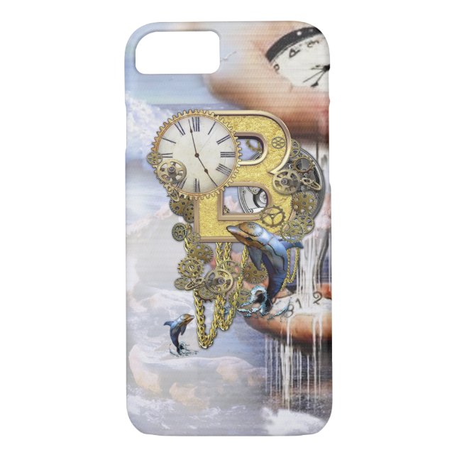 Coques Case-Mate iPhone Lettre d'anniversaire B Steampunk (Dos)