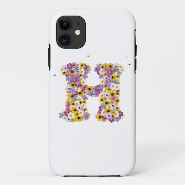Coques Case-Mate iPhone Lettre de fleurs H (Dos)