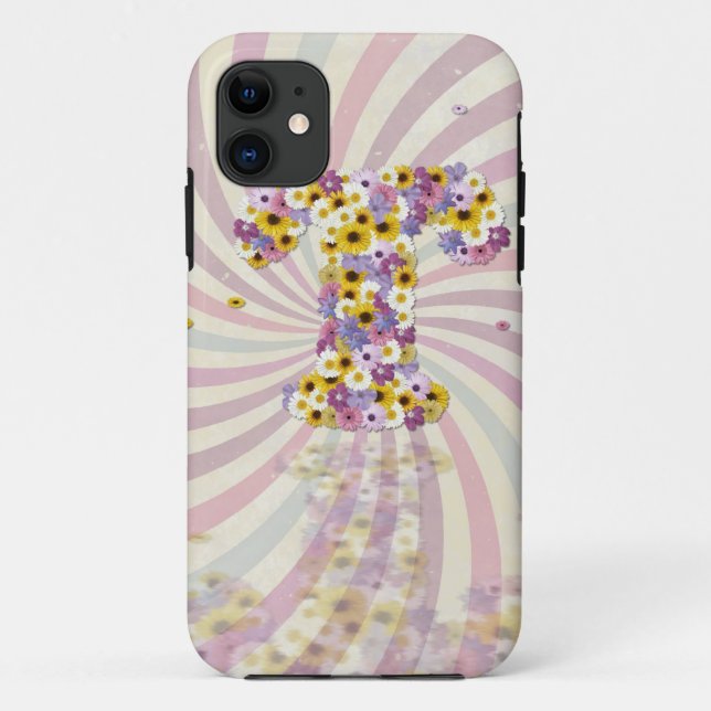 Coques Case-Mate iPhone Lettre de fleurs T (Dos)