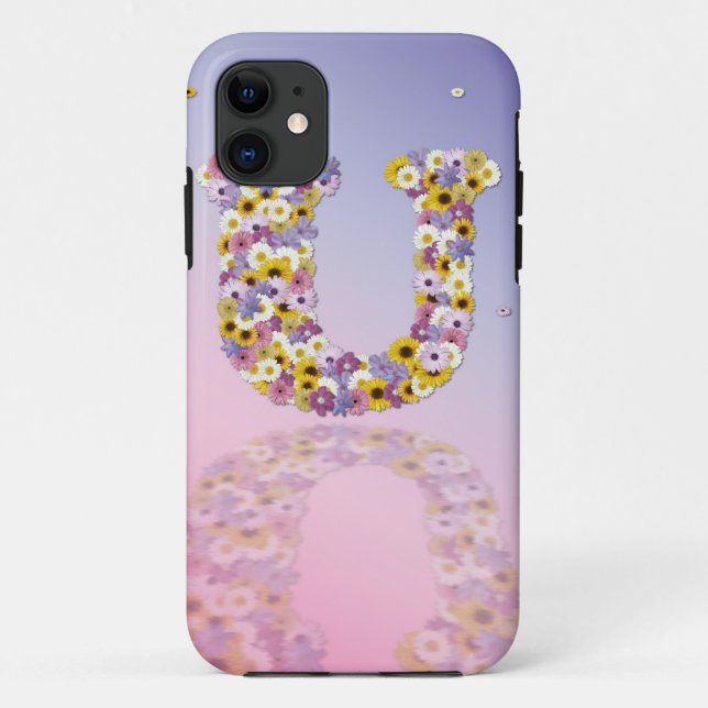 Coques Case-Mate iPhone Lettre de fleurs U (Dos)
