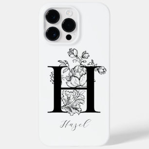 Coque Case-Mate iPhone Lettre de monogramme floral botanique H Nom