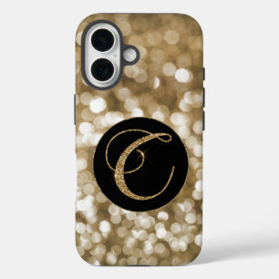 Coque Pour iPhone 16 LETTRE DE Parties scintillant D'OR Dreamy Bokeh C
