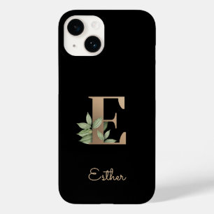 Coque Case-Mate iPhone LETTRE D'OR MONOGRAPHIQUE BOtanique Élégante E