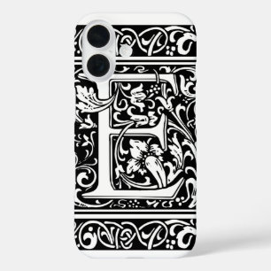 Coques iPhone 16 Lettre E Monogramme médiéval Art Nouveau